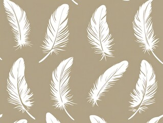 Delicate White Feather Pattern with Soft Textures