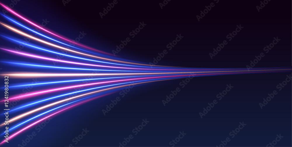 Aufkleber Beautiful glow light flare and sparks with red and blue special effects, simulating a high-speed police line. Explosion in the universe creating a cosmic background for an event.	
