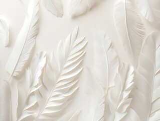 Graceful Minimalist White Feather Design