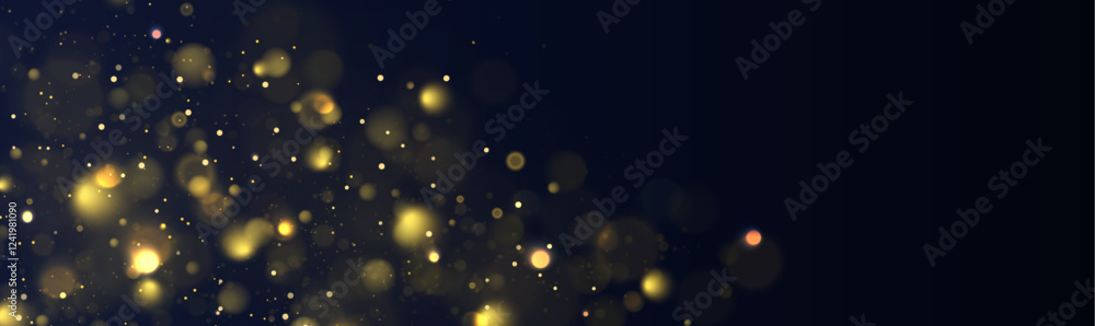 Aufkleber Abstract glares bokeh effect with glitters on a black background. Christmas concept. Glowing bokeh lights isolated on dark transparent background