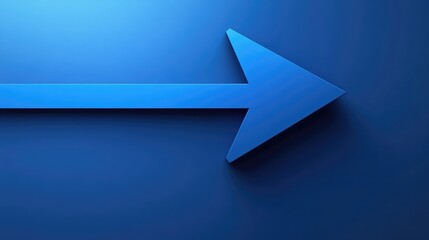 Blue Directional Arrow on Gradient Background Pointing Right - Symbolizing Navigation, Progress, and Forward Movement for Business and Motivational Projects