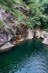 Forest and stream of Baima Grand Canyon, Heavenly Village, Lu 'an, Anhui, China