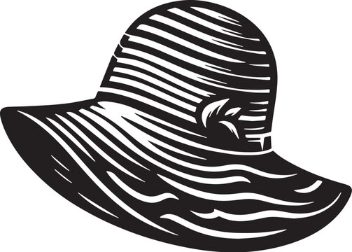 black and white sun hat clip art preview