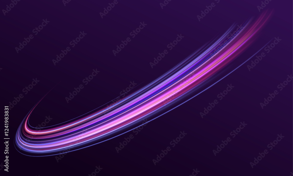 Poster Electric car and city concept Hitech communication concept innovation background, vector design. Big data traffic visualization, dynamic high speed data streaming traffic. Image of speed motion.