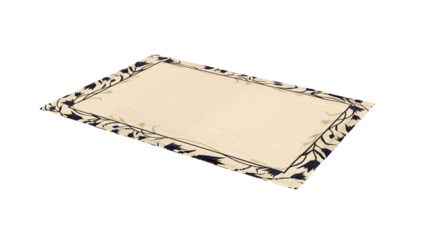 3d render  beige with floral ornament along the contour
