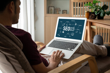 SEO search engine optimization for modish e-commerce and online retail business showing on computer screen