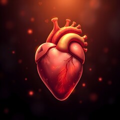 human heart with blood illustration 