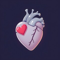 Human heart illustration, 4K UHD 