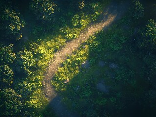 Obraz premium Fantasy RPG Road Map with a Rugged Pathway