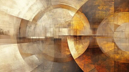 Obraz premium Abstract geometric shapes in warm earthy tones