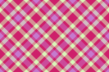 Vibrant pink, purple, and pale yellow plaid pattern. Perfect for textile design, fashion, websites, and scrapbooking.  Seamless repeat for endless applications.