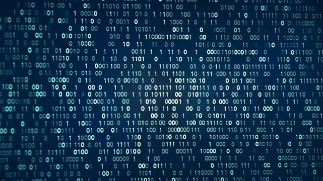 Exploring the depths of digital data in a mesmerizing binary display at dawn