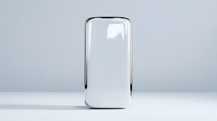 Glass smartphone mockup, white background, studio shot, technology presentation