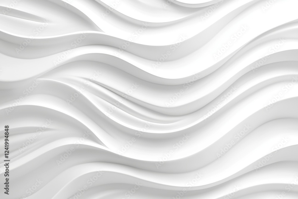 Poster smooth, undulating white waves create a mesmerizing and elegant pattern, perfect for backgrounds, pr