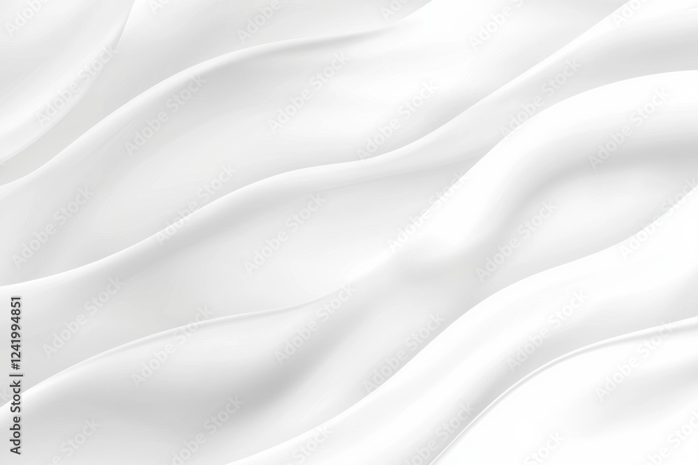 Poster smooth white fabric flowing gracefully, creating soft curves and a sense of gentle movement, ideal f