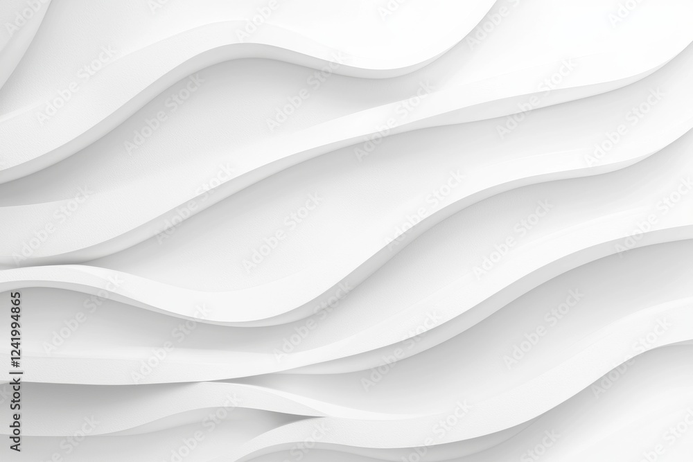 Poster smooth, undulating white waves create a mesmerizing abstract background, forming a dynamic and flowi