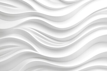 Smooth, undulating white waves create a mesmerizing and elegant pattern, perfect for backgrounds, presentations, or artistic projects, offering a serene and visually appealing aesthetic