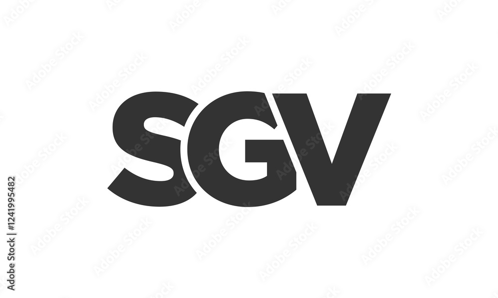Fototapete sgv logo design template with strong and modern bold text. initial based vector logotype featuring s