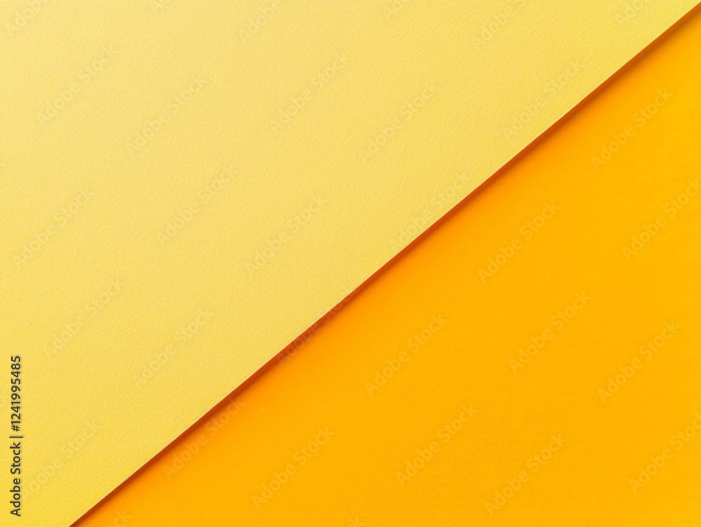 Poster light yellow paper sheet partially draping over a vibrant orange one, creating an abstract geometric