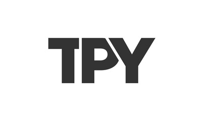 TPY logo design template with strong and modern bold text. Initial based vector logotype featuring simple and minimal typography. Trendy company identity.