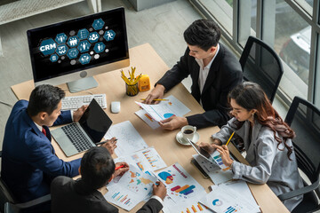 Customer relationship management system on modish computer for CRM business and enterprise