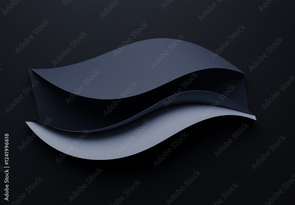 Poster abstract background showing two wavy shapes creating shadows on a dark textured background, perfect 
