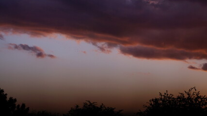 nubes en atardecer