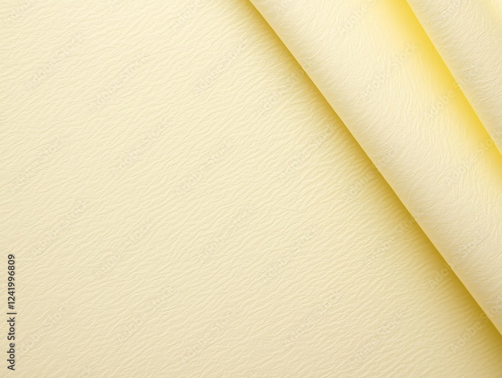 Poster light yellow textured fabric draped and folded creating an elegant and luxurious backdrop, perfect f