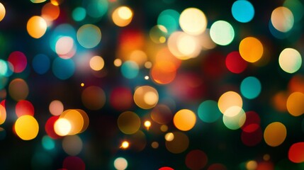 Colorful Blurry Lights Creating a Festive Atmosphere in Background