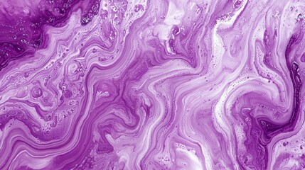Fototapeta premium Fluid acrylic painting creating a mesmerizing blend of purple and white, forming a unique marble effect, ideal for backgrounds and artistic projects