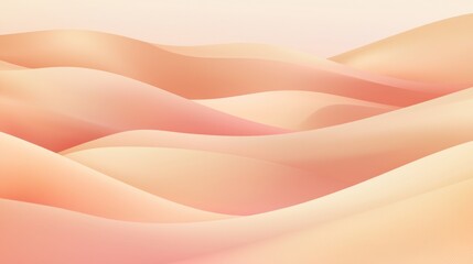 Soft, undulating waves in gentle shades of peach and cream create a tranquil and calming abstract background, evoking serenity and elegance for various design applications