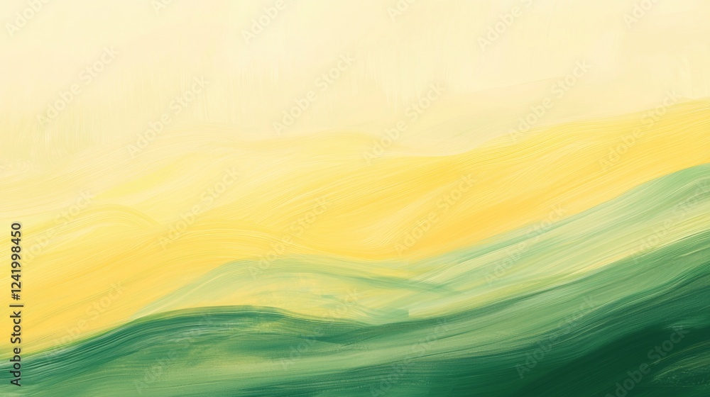 Aufkleber vibrant green and yellow brushstrokes blending together create an abstract painting with a smooth gr