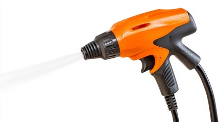 High-Pressure Water Spray Gun with Orange Handle for Cleaning Tasks