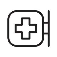 Fototapeta premium First Aid, Emergency kit outline icons, minimalist vector illustration, simple concept, editable stroke, Isolated on white background