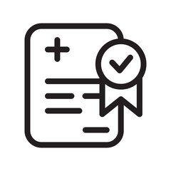 Add list, hospital document outline icons, minimalist vector illustration, simple concept, editable stroke, Isolated on white background