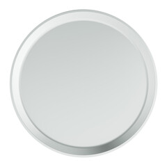 Empty Serving Tray, from stainless steel, top view. 3D rendering isolated on transparent background