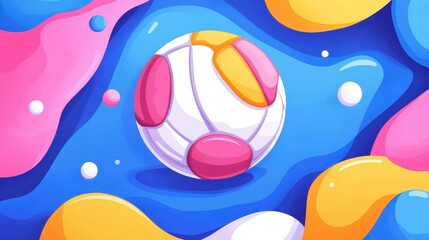 Fototapeta premium Discover a vibrant volleyballthemed abstract design, perfect for sports enthusiasts and modern decor lovers alike.