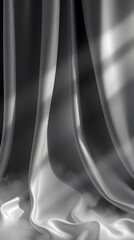 Naklejka premium Classic Black and White Satin Sheets with Volumetric Lighting and Visible Light Beams