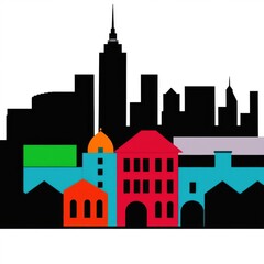 Night city skyline ai generated silhouetted skyline cityscape architecture illustration building city vector