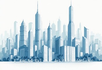 Fototapeta premium City Landscape Drawing