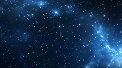 A star-filled night sky with vibrant blue hues and twinkling stars.