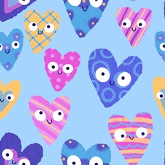 Valentine hearts seamless 14 February love pattern for wrapping paper