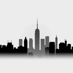 Obraz premium Madrid skyline silhouette vector of famous places silhouetted skyline cityscape architecture illustration building city vector