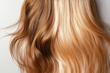 Naklejka premium Comparison of damaged dull hair strands with shiny healthy hair for understanding hair care choices and treatments. Generative AI