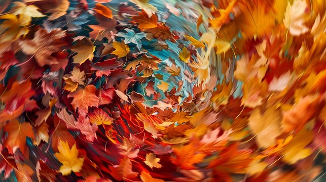 Autumn Leaves Swirling in the Wind &ndash; Vibrant Fall Motion