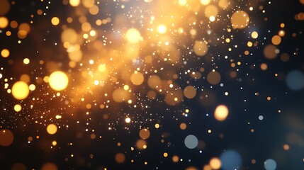 Fototapeta premium A vibrant background of shimmering golden and blue bokeh lights.