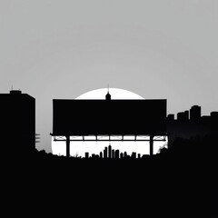 Obraz premium Evening skyline with light pattern for background use silhouetted skyline cityscape architecture illustration building city vector