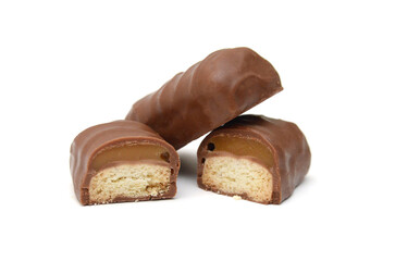 Big chocolate candy on a white background