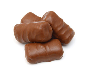 Big chocolate candy on a white background