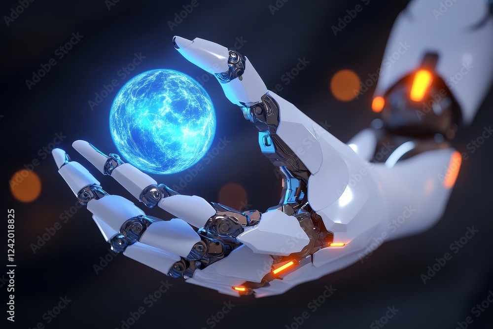 Poster the ai chat bot communicates with businessmen, delivering smart solution proposals. the stock powetu